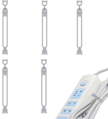 Fascette per cavi in silicone, fascette per cavi riutilizzabili - Fascette per cavi elettrici elastiche riutilizzabili, 5 pezzi, gestione dei cavi regolabili, protegge i cavi