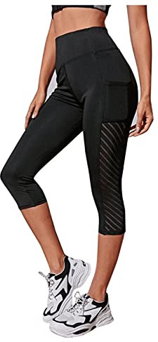 MJGkhiy Leggings Sportivi Donna 3/4 Leggins Capri Donna Vita Alta Leggins Push Up Fitness Sportivi Pantaloncini Yoga Controllo della Pancia Elastici Pilates Palestra Running Corti Pantaloni 2024