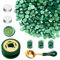 Wachs Siegel Perlen Set, Ioggtser Siegelwachs Perlen Set mit 450PCS Piniengrün Wachs Siegel Perlen, Wachs Siegel Warmer, Schmelzlöffel, 2 PCS Kerzen, Wachs Siegel Kit für Hochzeitseinladungen