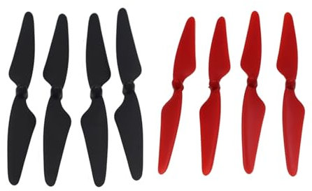 QPAJWAKS 4 Uds for Hubsan H501S X4 hélices de cuadricóptero RC Cuchillas 2Cw/2Ccw, Rojo y Negro (2 Juegos)