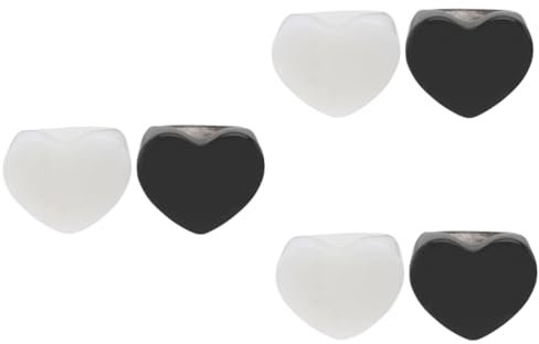 SAFIGLE 6stücke Fingeraccessoire Für Dekoration Minimalistische Herzringe Schwarz Und Weiß Für Partys Und Alltägliche Anlässe