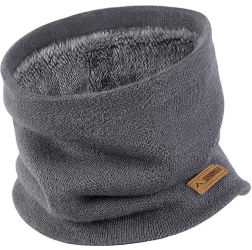 Loop Schal Herren Winter Schlauchschal - Verdickte Fleece Futter Halswärmer Thermo Halsschlauch Strick Nackenwärmer Warm Halstuch für Outdoor Motorrad Fahrrad Ski Unisex Winterschal