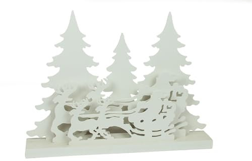 Gravidus LED Weihnachtsdeko Winterlandschaft mit Rentierschlitten, Batteriebetrieben, Warmweiße 20er LED Beleuchtung