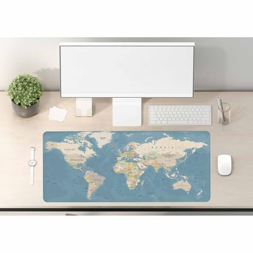 Woutay Mouse Pad,World Map,Non-Slip Rubber Base,Mat for Office Work/Home