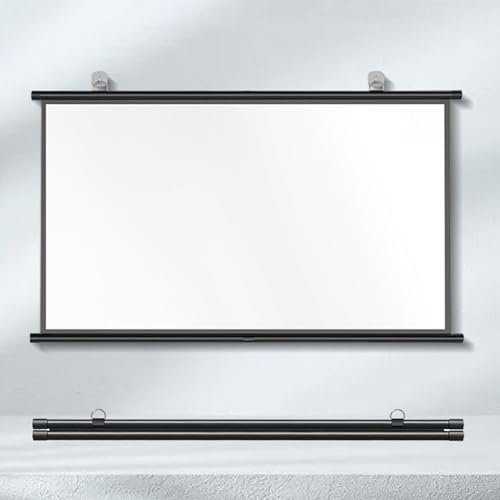 Rollo-Leinwand 2.5 Gain, Projektionsleinwand Outdoor 16:9/4:3 HD, 4K Ultra HDR 3D, Knitterfest Beamer Leinwand, Projektions-Bildschirm, Tragbare Faltbar Anti-Falten Projektion Leinwand(4:3,72)