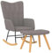 vidaXL Schaukelstuhl mit Hocker Schaukelsessel Schwingsessel Relaxstuhl Relaxsessel Ruhesessel Sessel Lounge Wohnzimmerstuhl Stoff Taupe