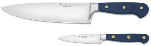 WÜSTHOF Classic Messerset mit Kochmesser und Gemüsemesser, Wild Blueberry (Blau)