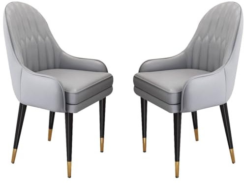 Moderne Küchen-Esszimmerstühle, 2er-Set, Mikrofaser-Leder, Polsterstühle für Schlafzimmer, Hochzeitszimmer, Balkon, stilvolles Sofa, Stuhl für Schminktisch oder Make-up-Bereich