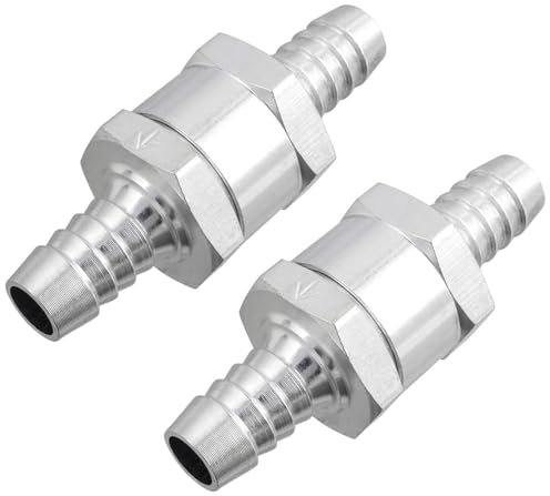 Mesee Clapet Anti-Retour de Carburant, 2Pcs Clapet Anti-Retour Unidirectionnel 10mm Valve de Carburant en Alliage d'Aluminium Anti-Retour pour Essence Diesel Systèmes Carburant Basse Pression Voiture