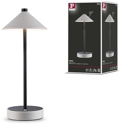 Paulmann 71176 Mob Tischl Pellini down LED WhiteSw 3W dim USBC Beige PU Leather Metall