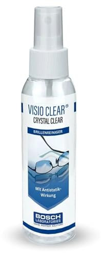 VisioClear® | 1x 30 ml Brillenreiniger Spray mit Sprühaufsatz, gegen Fettflecken & Abdrücke – antistatische & staubabweisende Reinigung der Brille - schonend für alle Gläser-Typen, mit Beschlagschutz