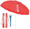LOLAhome Sombrilla playa 180 cm y soporte arena, protección UV+50, sombrilla antiviento, varillas flexibles fibra vidrio, techo ventilación, mástil inclinable y regulable altura, bolsa transporte