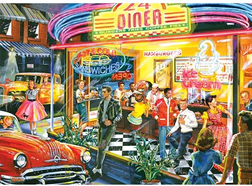RoseArt - Back to The Past - In and Out Diner - 1000 Teile Puzzle für Erwachsene