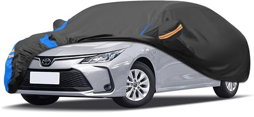 Autoabdeckung Wasserdicht Auto Abdeckplane,Autohülle Autoplane Winter & Sommer für Garage Staubdich Schutz vor Regen, Sonne und Staub mit Aufbewahrungstasche (Für Limousine 470 Bis 490 cm)