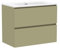 Baikal Mueble de Baño Klay. Mueble MONTADO. 2 Cajones Suspendido con Lavabo. Armario de Baño. Lavabo Ceramico. 80cm Verde Cactus.