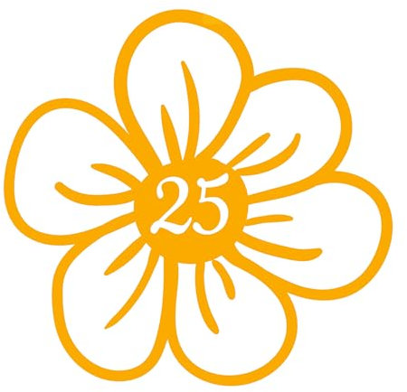3 Pack Cute Flower Petal Wheelie Bin Stickers - Waterproof Decal - UV Resistant - Recycling Box Stick On Numbers - Custom Number - Sunflower Gifts (Golden Yellow, 18cm x 18cm (7.1 x 7.1))