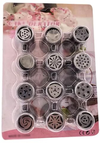12-Piece Jumbo Russian Piping Nozzle Set Baking Decorating Supplies Large Stainless Steel Flower Tips for Cakes Puff Pastry