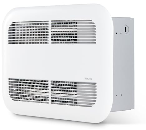 Stelpro Ceiling Heater – 1000W / 120V – 9 5/8″ H × 13 1/2″ W – Ceiling-Mounted Sleek Model – Silent Comfort, Quick Heat – Nichrome Element – Hardwired – White (ASK1001W)