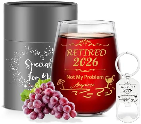 Best Retirement Gifts for Woman Men 2026 Thank You Leaving Gifts Retired Farewell Gifts for Coworkers Colleagues Stemless Wine Glass Cool Retirement Good Luck Gifts Happy Retirement Party Decoration