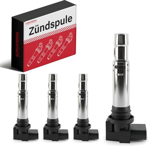 GRUNDIG Zündspule Pack 4 Stk Ersatz für Golf IV V VI, 036905715F 036905715G 07P905715, Schwarz