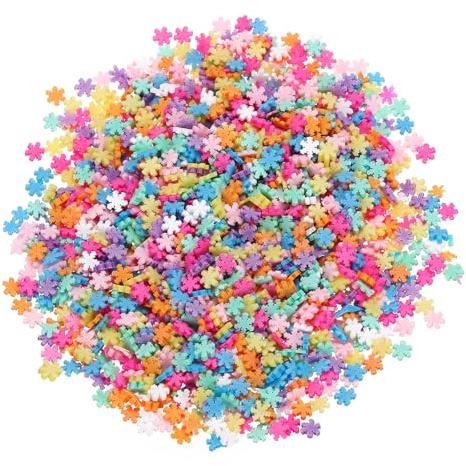 QUARKZMAN Künstliche Schneeflocken 9 Set Fünfstern Polymer Clay Scheiben Für Nail Art DIY Bastelbedarf Handycase Shaker Card Filler Mehrfarbig
