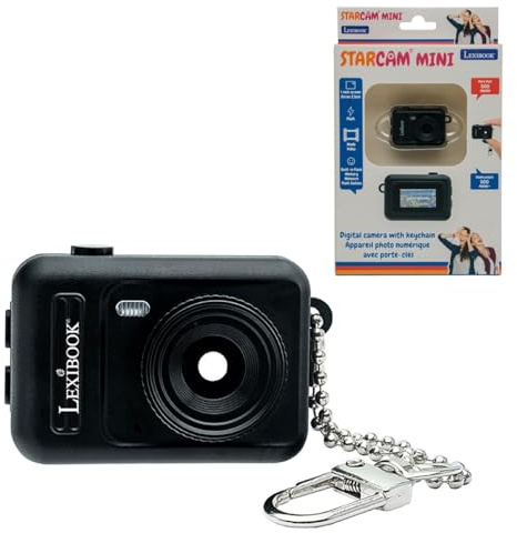 Lexibook, Mini-Schlüsselanhänger-Digitalkamera, schwarz, DJKC76BKLXB | Eingebauter Flash-Speicher, Fotos & Videos, kompakte Größe, schwarz