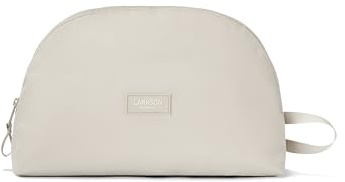 Larkson Kulturtasche Damen & Herren Beige - Tilda Large - Stylischer Kosmetikbeutel zum Hinstellen - Große Waschtasche für Reise, Camping, Schwimmbad