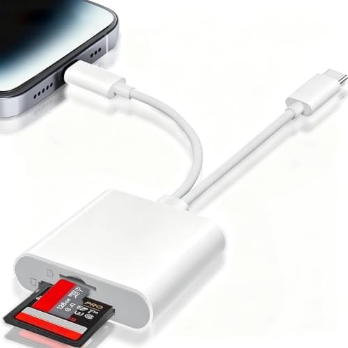 [Apple MFi Certified] SD Card Reader for iPhone iPad, Lightning USB C SD Card Reader for MicroSD/SD, Type C OTG Adapter, Camera Card Viewer Memory Card Reader for iPhone/iPad/Macbook/Android/Camera