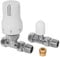 WarmeHaus 15mm Thermostatic White Straight Heating Radiator Valve and Lockshield with 15-8mm Reducer