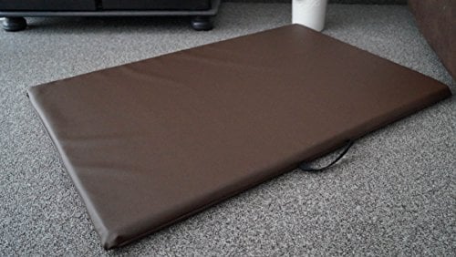 Hundebettenmanufaktur Hundematte Hundematratze Matte Kunstleder Schaumstoff 3 cm (60 cm X 40 cm, braun)