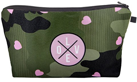 Kosmetiktasche bunt Kulturbeutel Schminktasche ALSINO, Variante wählen:KT-166 Love Army