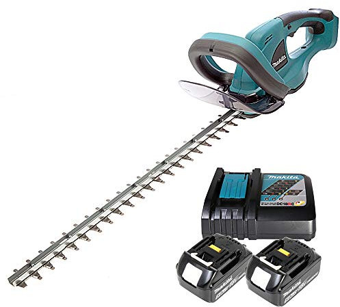 Makita DUH523 18V Cordless Li-ion Hedge Trimmer 52cm/20.5 With 2 x 5Ah Batteries & Charger