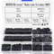 700 arandelas planas de nailon, surtido de 9 tamaños (M2, M2.5, M3, M4, M5, M6, M8, M10, M12), discos aislantes para fijaciones industriales mecánicas, color negro