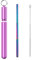 Faltbarer Trinkhalm, zusammenklappbar, wiederverwendbar, Edelstahl, tragbar, mit Aluminiumgehäuse (Violet2)