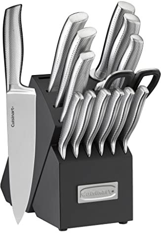 Cuisinart C77SS-15PG 15pc German Stainless Steel Hollow Handle Cutlery Block Set