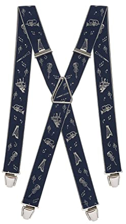 Pierrot - Bretelle Uomo Larghe Premium Vintage - Regolabili Fino A 130cm - Elastico Rinforzato - Garantite A Vita - Clip molto forti - Bretelle Uomo Eleganti