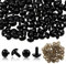 TOAOB 50 Stück Sicherheitsauge 14mm Schwarz Kunststoff Basteln Puppen Augen Knopfaugen mit Unterlegscheiben für Häkeltiere Puppe Marionette Plüschtier Teddyaugen
