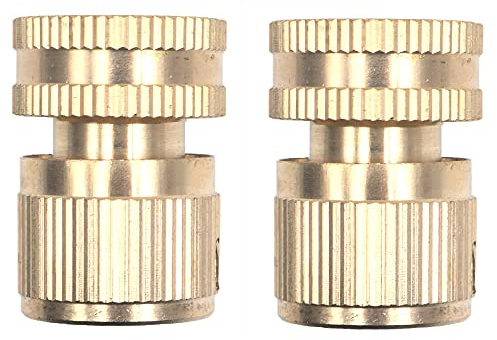 ANCLLO 2 Stück Gartenschlauch Quick Connect massives Messing Schnellverbinder Gartenschlauch Armatur Wasserschlauch Verbinder Gartenschlauch Trennen 3/4 Zoll