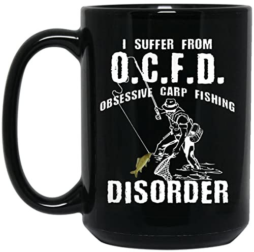 22Feels Black Funny Common Carp Gar Fishing Mug Freshwater Fish Cup Angler Fly Fisherman Z519