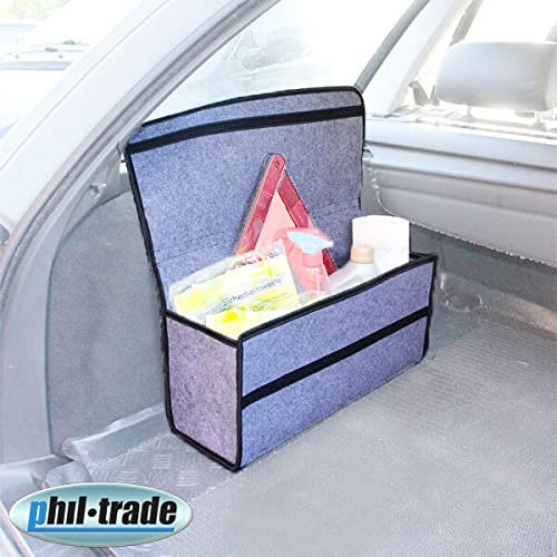Recambo große Filz Kofferraum Tasche Werkzeugtasche GRAU mit Klett 48 x 15,5 x 25,5cm