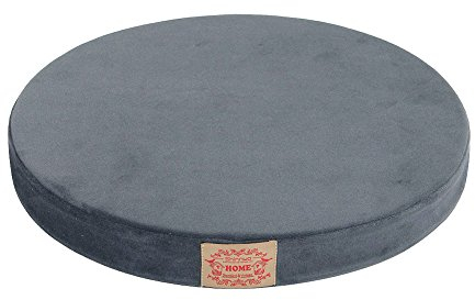 TANYOO Sitzkissen Memory Schaum Rund Stuhlkissen Waschabar Waschbares Abnehmbares Sitzkissen für Indoor Outdoor Büro Stuhl Schwarz 16 Zoll (Grau)
