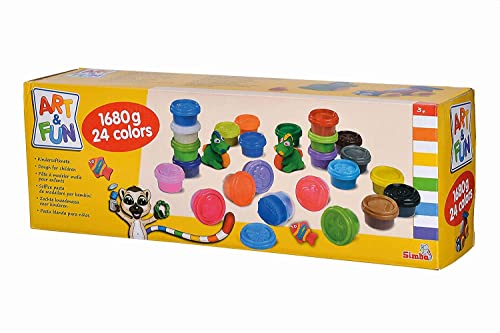 SIMBA 106324528 - Art & Spaß, Knutsel Ton, 24, Gläser, ab 3 Jahren