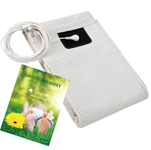 Erdungsblätter, Erdungslaken, 10 % Silberfaser und natürliche Baumwolle, Erdbrunnen-Bettlaken, natürliche Gesundheit, 99 x 203 cm, Weiß
