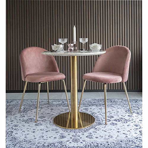 LEBENSwohnART Stylischer Esstisch ZANOL in Marmor-Look ca.D70cm