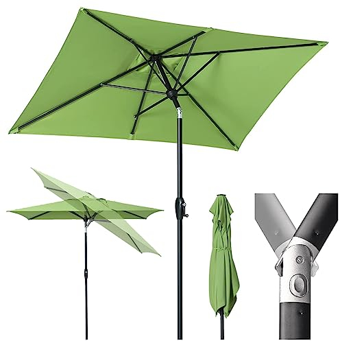 Sekey Parasol Aluminium Rectangulaire 210x140 cm pour Balcon, Jardin & Terrasse - Protection UV 50+ e, Ventilation et Matériau Recyclé (Certifié GRS)