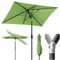 Sekey Parasol Aluminium Rectangulaire 210x140 cm pour Balcon, Jardin & Terrasse - Protection UV 50+ avec Base Stable, Ventilation et Matériau Recyclé (Certifié GRS)