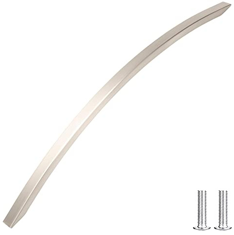 Decoranddecor Slimline Kitchen Door Handles Cabinet Pulls Sleek Design - Smooth Lines 256mm Brushed Chrome