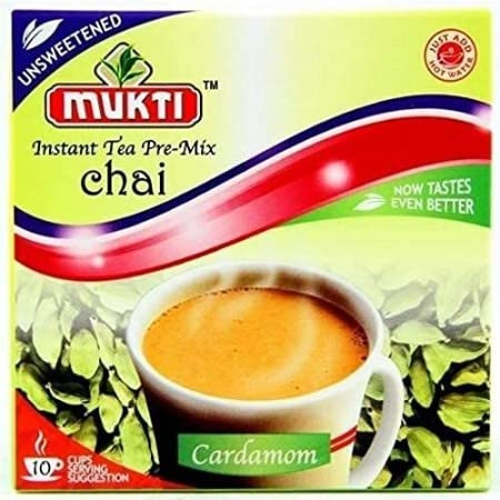 Mukti Cardamom Tea Unsweetened 140g - Instant Masala Tea – Masala Tea Pre-Mix – Tea Masala Powder - Unsweetened Version (Pack of 1)