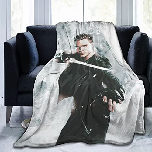 LOUJIN Dominic Schauspieler Sherwood superweiches Flanell-Fleece, leichte Überwurfdecke, Klimaanlagendecke, Couch, Sofa, Schlafzimmer, 125 cm x 100 cm