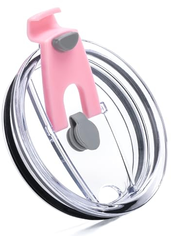 Prurex 20 oz Tumbler Lids - Replacement for Yeti Rambler & Old Style RTIC, Straw-Friendly Cup Cover - Pink